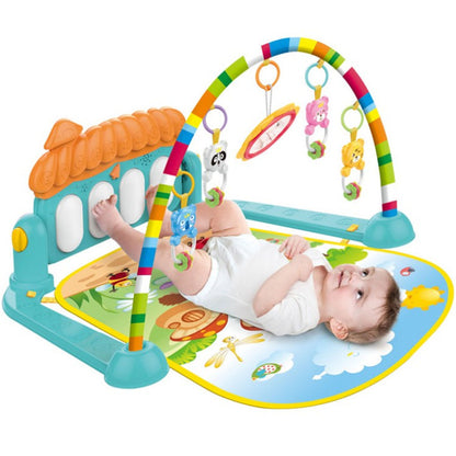 Cross-border baby pedal piano fitness frame baby play mat climbing mat rattle light music baby toy