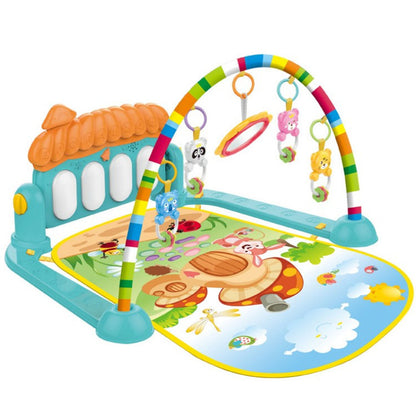 Cross-border baby pedal piano fitness frame baby play mat climbing mat rattle light music baby toy