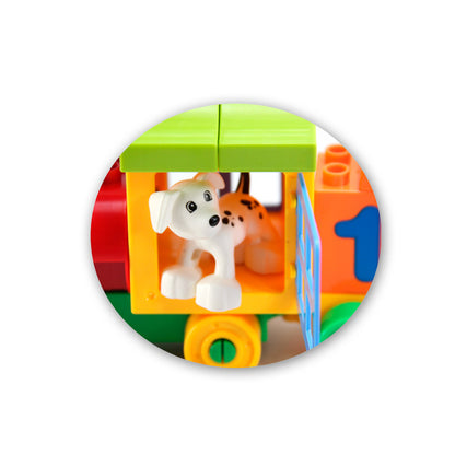 Compatible with a certain high-intelligence building block children's digital train 75 particles 2-3-6 years old baby assembly assembly A