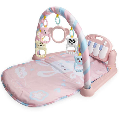 Cross-border baby pedal piano fitness frame baby play mat climbing mat rattle light music baby toy