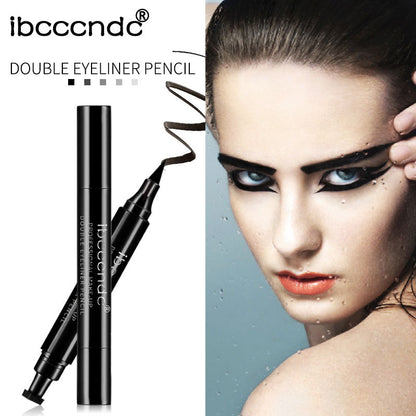 Double eyeliner seal pen ibcccndc makeup triangle waterproof eyebrow pencil eyeliner Cross-border makeup explosion