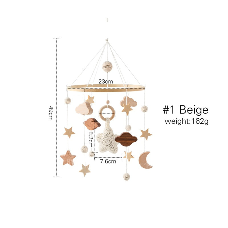 Cross-border hot-selling newborn baby soothing bed bell hanging baby sleeping wind chime rotatable educational rattle toy