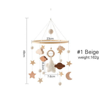 Cross-border hot-selling newborn baby soothing bed bell hanging baby sleeping wind chime rotatable educational rattle toy