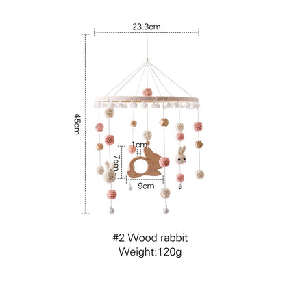 Cross-border hot-selling newborn baby soothing bed bell hanging baby sleeping wind chime rotatable educational rattle toy