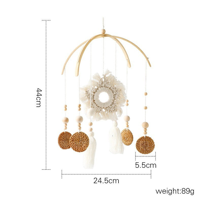 Cross-border hot-selling newborn baby soothing bed bell hanging baby sleeping wind chime rotatable educational rattle toy