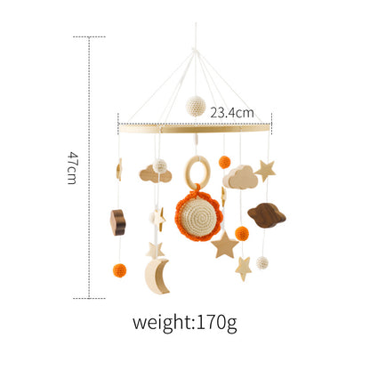 Cross-border hot-selling newborn baby soothing bed bell hanging baby sleeping wind chime rotatable educational rattle toy