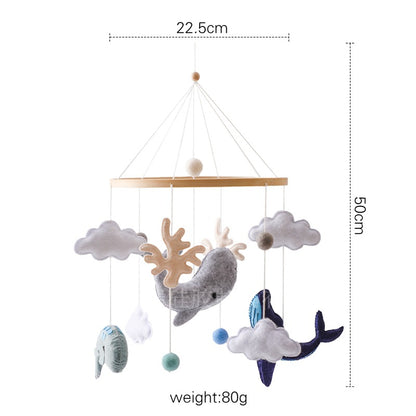 Cross-border hot-selling newborn baby soothing bed bell hanging baby sleeping wind chime rotatable educational rattle toy