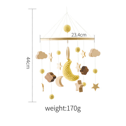 Cross-border hot-selling newborn baby soothing bed bell hanging baby sleeping wind chime rotatable educational rattle toy