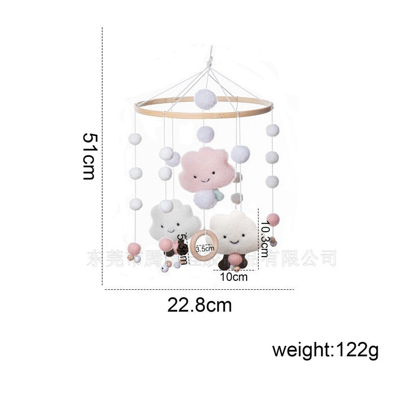 Cross-border hot-selling newborn baby soothing bed bell hanging baby sleeping wind chime rotatable educational rattle toy