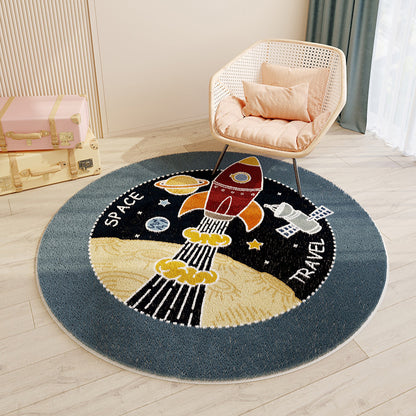 Imitation cashmere round floor mat bedroom cute round carpet water-absorbent non-slip living room coffee table carpet floor mat bedside mat