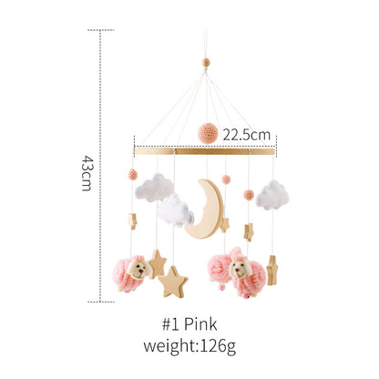 Cross-border hot-selling newborn baby soothing bed bell hanging baby sleeping wind chime rotatable educational rattle toy