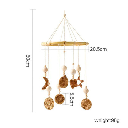 Cross-border hot-selling newborn baby soothing bed bell hanging baby sleeping wind chime rotatable educational rattle toy