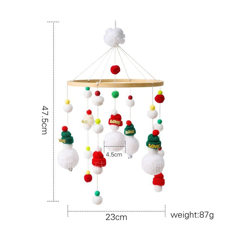 Cross-border hot-selling newborn baby soothing bed bell hanging baby sleeping wind chime rotatable educational rattle toy