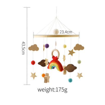 Cross-border hot-selling newborn baby soothing bed bell hanging baby sleeping wind chime rotatable educational rattle toy