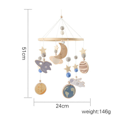 Cross-border hot-selling newborn baby soothing bed bell hanging baby sleeping wind chime rotatable educational rattle toy