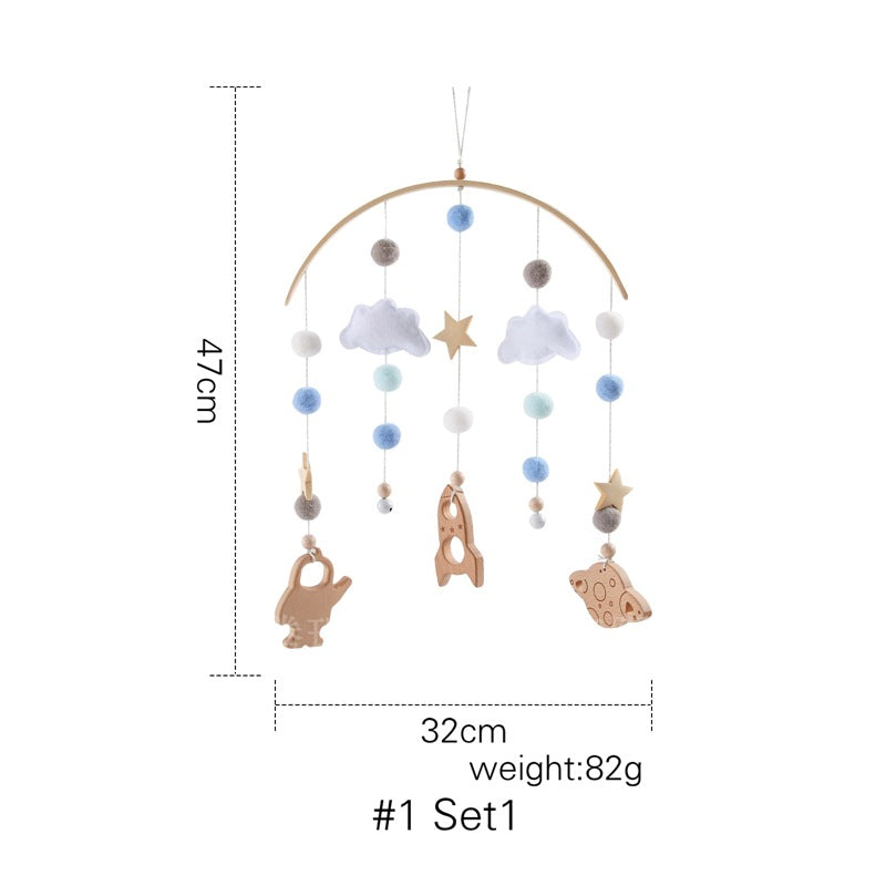 Cross-border hot-selling newborn baby soothing bed bell hanging baby sleeping wind chime rotatable educational rattle toy