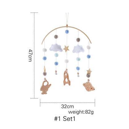 Cross-border hot-selling newborn baby soothing bed bell hanging baby sleeping wind chime rotatable educational rattle toy