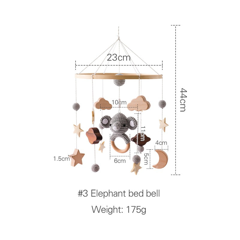 Cross-border hot-selling newborn baby soothing bed bell hanging baby sleeping wind chime rotatable educational rattle toy