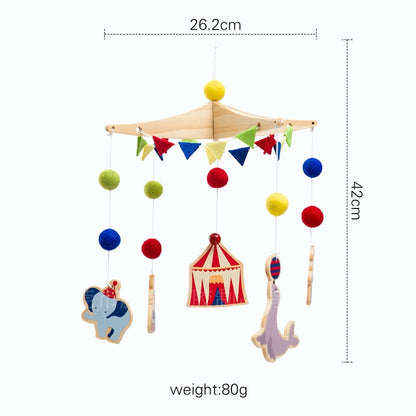 Cross-border hot-selling newborn baby soothing bed bell hanging baby sleeping wind chime rotatable educational rattle toy