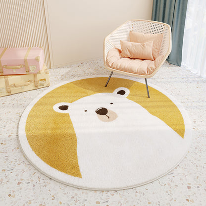 Imitation cashmere round floor mat bedroom cute round carpet water-absorbent non-slip living room coffee table carpet floor mat bedside mat