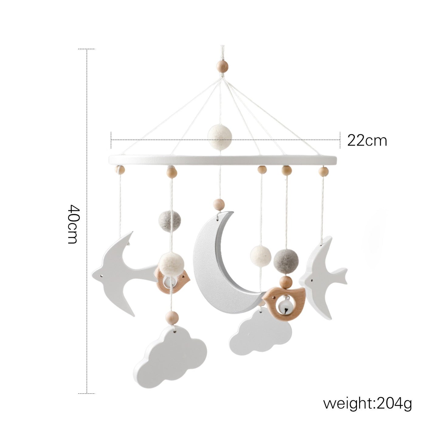 Cross-border hot-selling newborn baby soothing bed bell hanging baby sleeping wind chime rotatable educational rattle toy