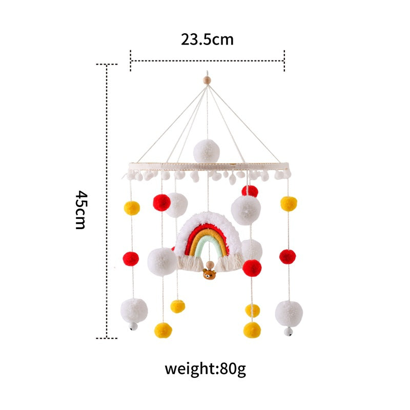 Cross-border hot-selling newborn baby soothing bed bell hanging baby sleeping wind chime rotatable educational rattle toy