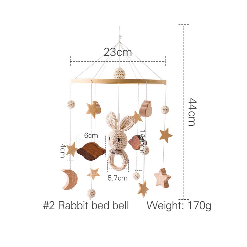 Cross-border hot-selling newborn baby soothing bed bell hanging baby sleeping wind chime rotatable educational rattle toy