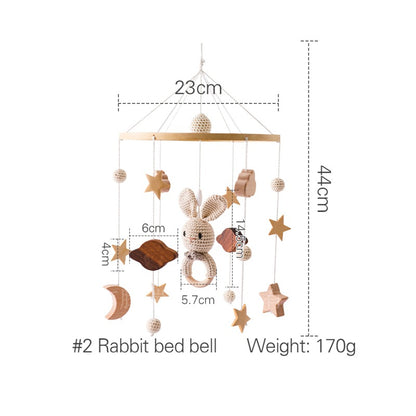 Cross-border hot-selling newborn baby soothing bed bell hanging baby sleeping wind chime rotatable educational rattle toy