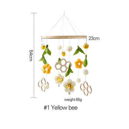 Cross-border hot-selling newborn baby soothing bed bell hanging baby sleeping wind chime rotatable educational rattle toy