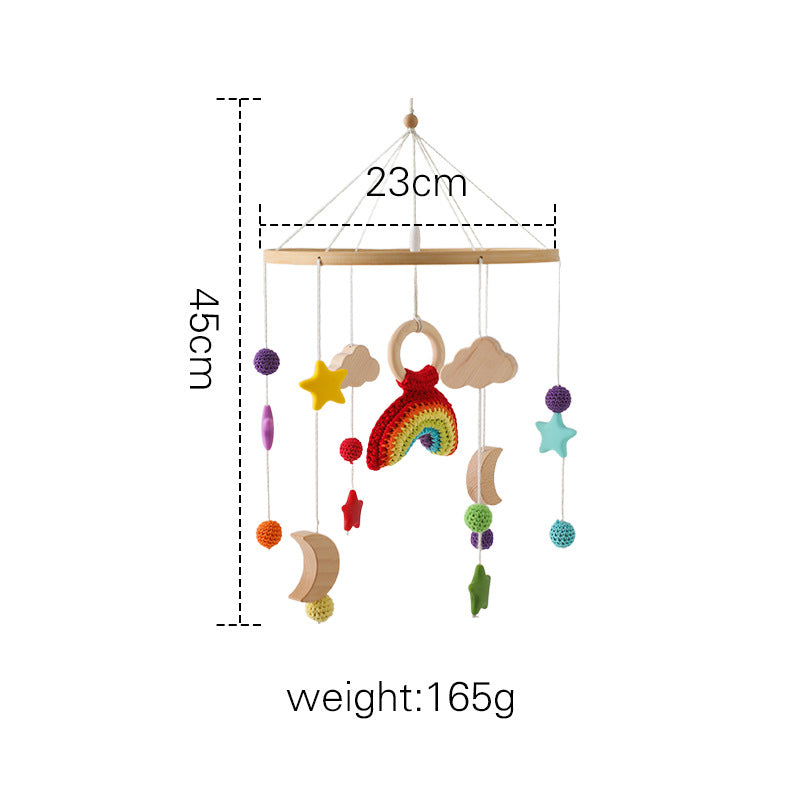 Cross-border hot-selling newborn baby soothing bed bell hanging baby sleeping wind chime rotatable educational rattle toy