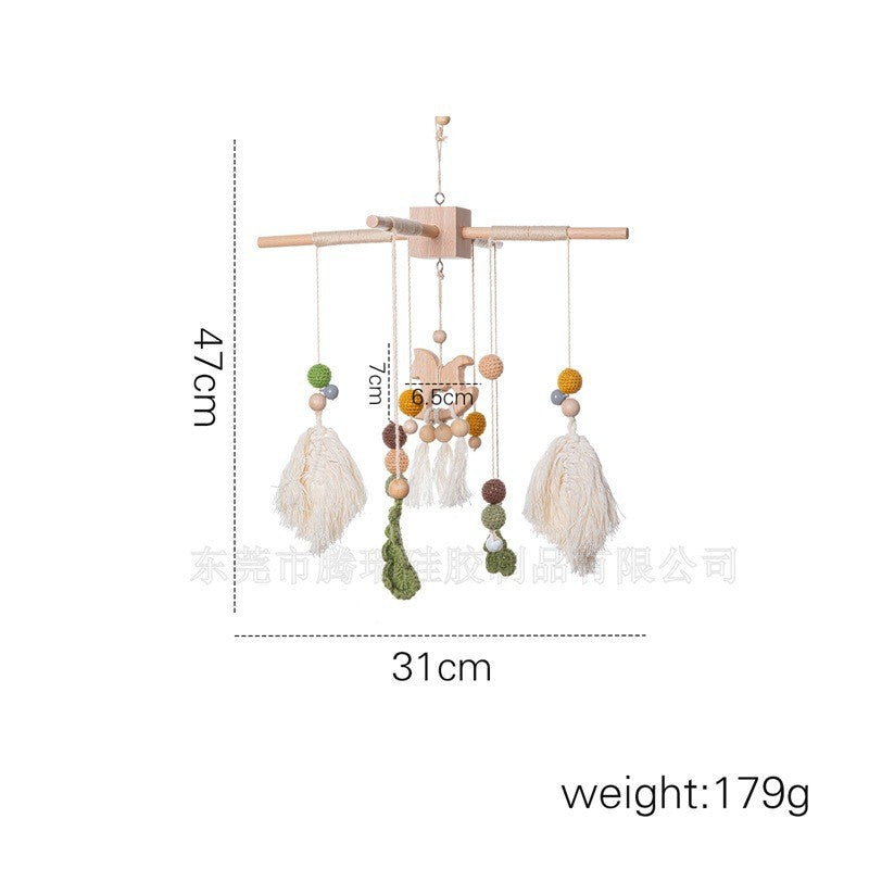 Cross-border hot-selling newborn baby soothing bed bell hanging baby sleeping wind chime rotatable educational rattle toy