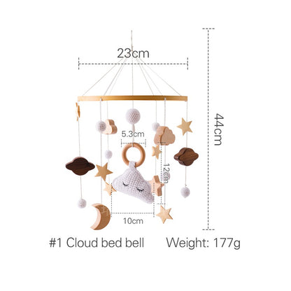 Cross-border hot-selling newborn baby soothing bed bell hanging baby sleeping wind chime rotatable educational rattle toy