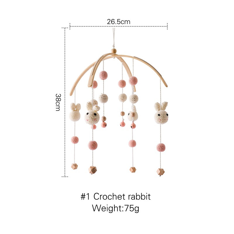 Cross-border hot-selling newborn baby soothing bed bell hanging baby sleeping wind chime rotatable educational rattle toy