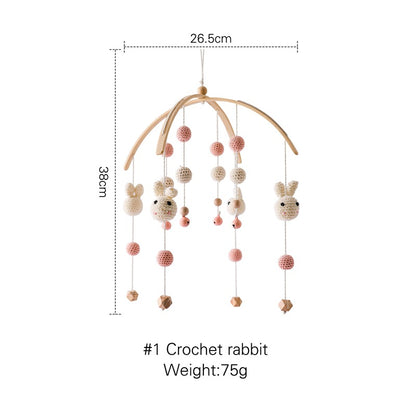 Cross-border hot-selling newborn baby soothing bed bell hanging baby sleeping wind chime rotatable educational rattle toy