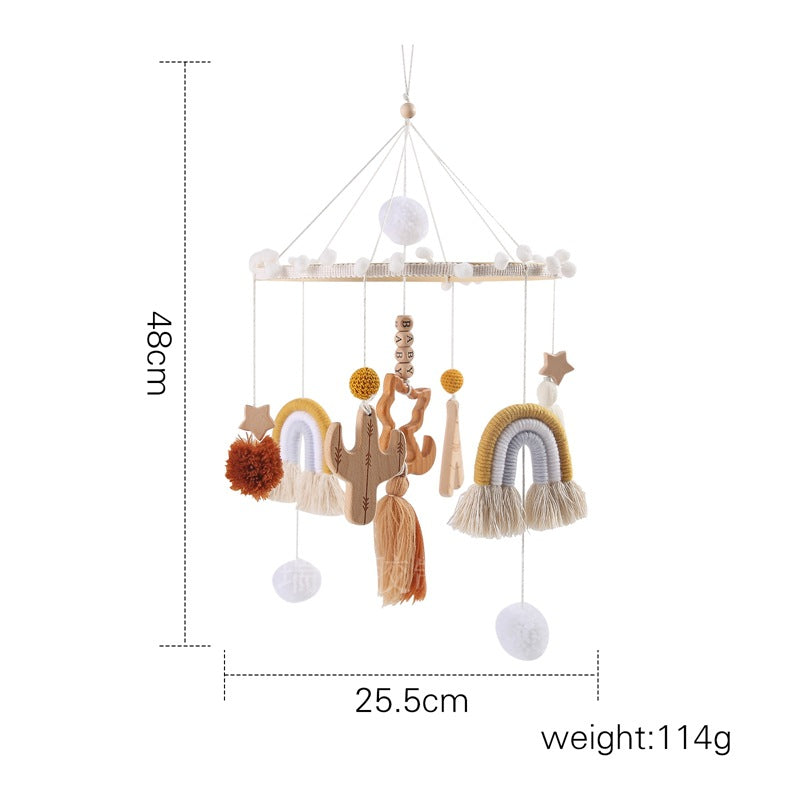 Cross-border hot-selling newborn baby soothing bed bell hanging baby sleeping wind chime rotatable educational rattle toy