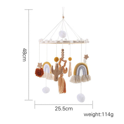 Cross-border hot-selling newborn baby soothing bed bell hanging baby sleeping wind chime rotatable educational rattle toy