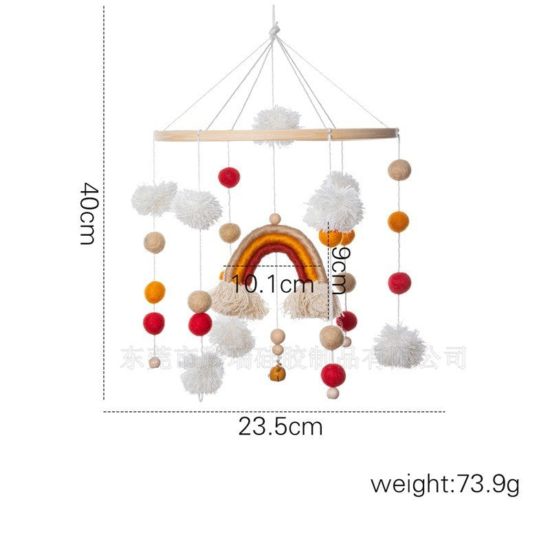 Cross-border hot-selling newborn baby soothing bed bell hanging baby sleeping wind chime rotatable educational rattle toy