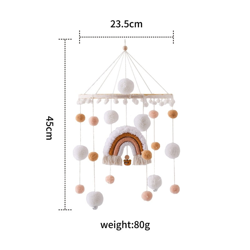 Cross-border hot-selling newborn baby soothing bed bell hanging baby sleeping wind chime rotatable educational rattle toy