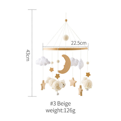 Cross-border hot-selling newborn baby soothing bed bell hanging baby sleeping wind chime rotatable educational rattle toy