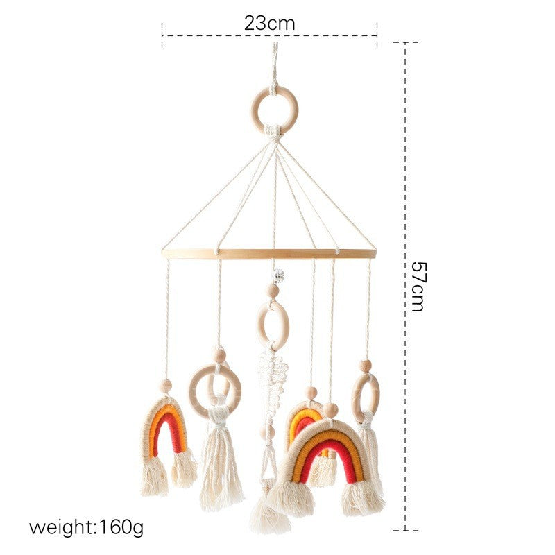 Cross-border hot-selling newborn baby soothing bed bell hanging baby sleeping wind chime rotatable educational rattle toy