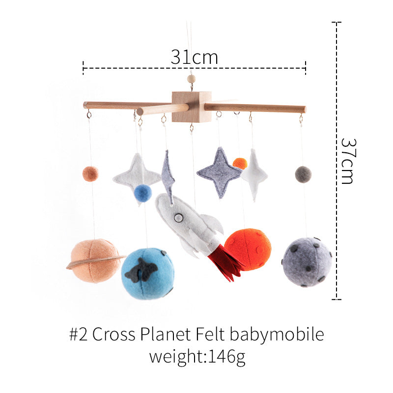 Cross-border hot-selling newborn baby soothing bed bell hanging baby sleeping wind chime rotatable educational rattle toy