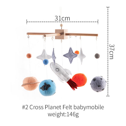 Cross-border hot-selling newborn baby soothing bed bell hanging baby sleeping wind chime rotatable educational rattle toy