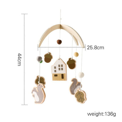 Cross-border hot-selling newborn baby soothing bed bell hanging baby sleeping wind chime rotatable educational rattle toy