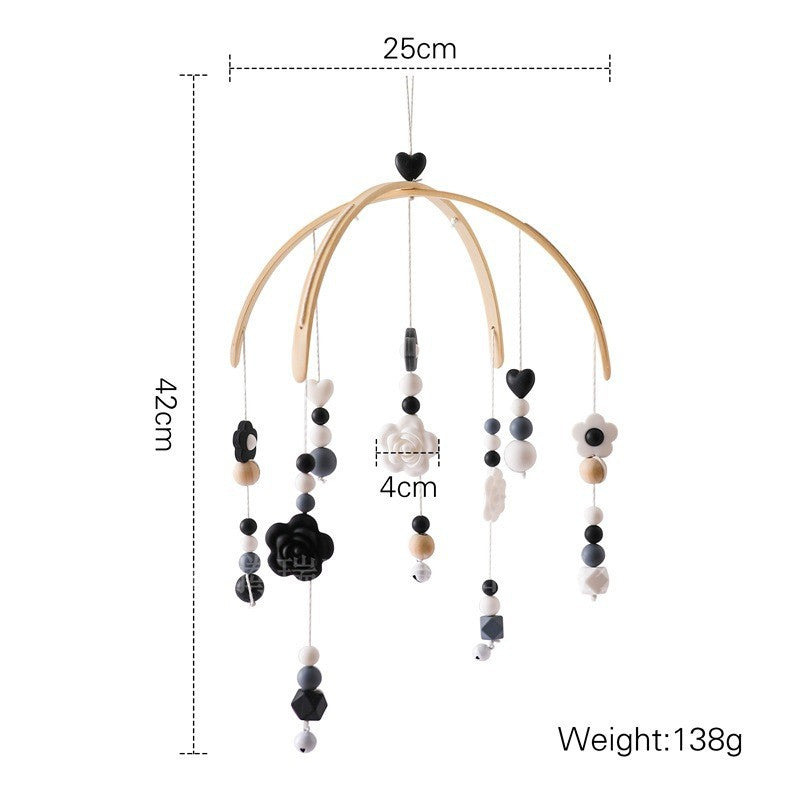 Cross-border hot-selling newborn baby soothing bed bell hanging baby sleeping wind chime rotatable educational rattle toy