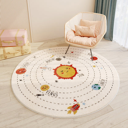 Imitation cashmere round floor mat bedroom cute round carpet water-absorbent non-slip living room coffee table carpet floor mat bedside mat