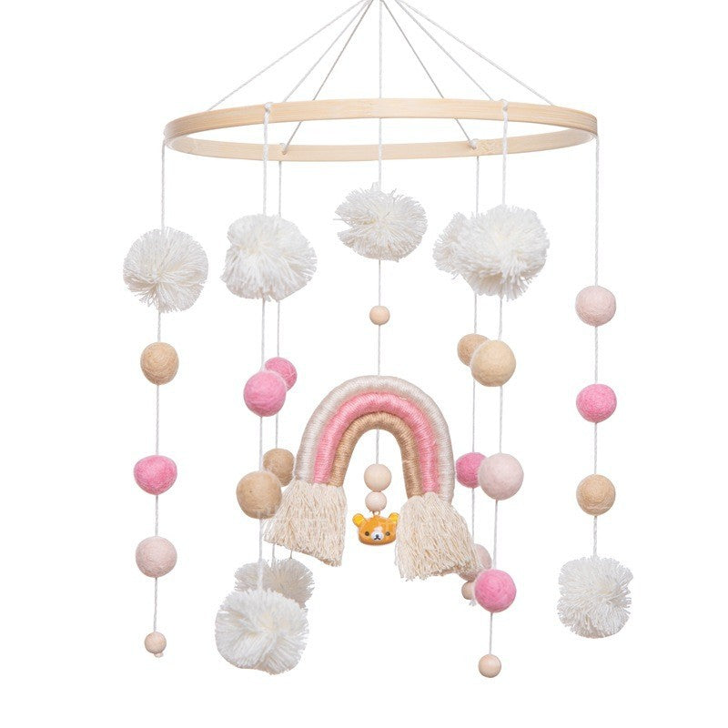 Cross-border hot-selling newborn baby soothing bed bell hanging baby sleeping wind chime rotatable educational rattle toy