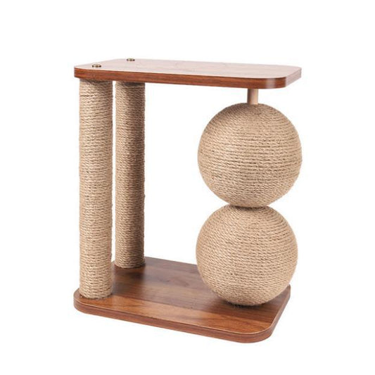 Cat scratching board cat toy wooden cat scratching ball grinding claw hand wrapped sisal rope cat climbing frame durable cat scratching column pet supplies