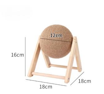 Cat scratching board cat toy wooden cat scratching ball grinding claw hand wrapped sisal rope cat climbing frame durable cat scratching column pet supplies