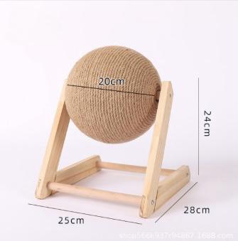 Cat scratching board cat toy wooden cat scratching ball grinding claw hand wrapped sisal rope cat climbing frame durable cat scratching column pet supplies