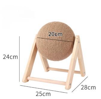 Cat scratching board cat toy wooden cat scratching ball grinding claw hand wrapped sisal rope cat climbing frame durable cat scratching column pet supplies